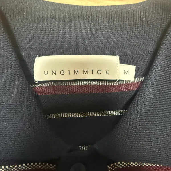 [BUNJANG] M (Musinsa) Preppy Knit Polo Shirt Navy / [M] 언지미크 - 프레피 니트 폴로셔츠 네이비 [1회착]