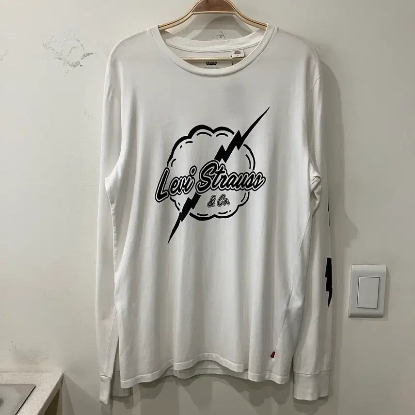 [BUNJANG] Levi's 175 Long Sleeve White T-Shirt / 175 리바이스 롱슬리브 화이트