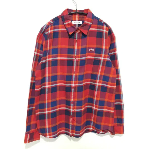 [BUNJANG] Lacoste Women's Slim Fit Checked Flannel Shirt M2847 / 라코스테 여성 슬림핏 4도 기모 체크 셔츠 36_M2847