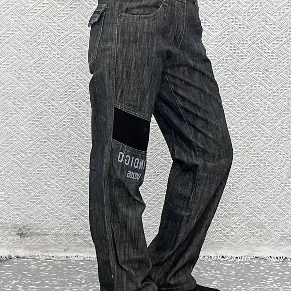 [BUNJANG] FUBOU Old School Retro Street Punk Lettering Denim Pants / 푸부 올드스쿨 레트로 스트릿 펑크 레터링 데님팬츠 30인치 C12998