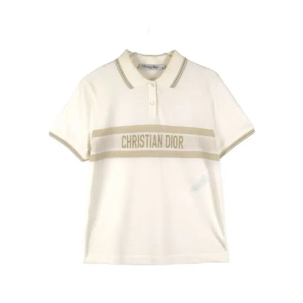 [BUNJANG] Dior Signature Embroidered Logo Cotton Polo Collar Short Sleeve T-Shirt / [중고명품다올] 디올 시그니처 자수 로고 코튼 폴로 카라 반팔 티셔츠