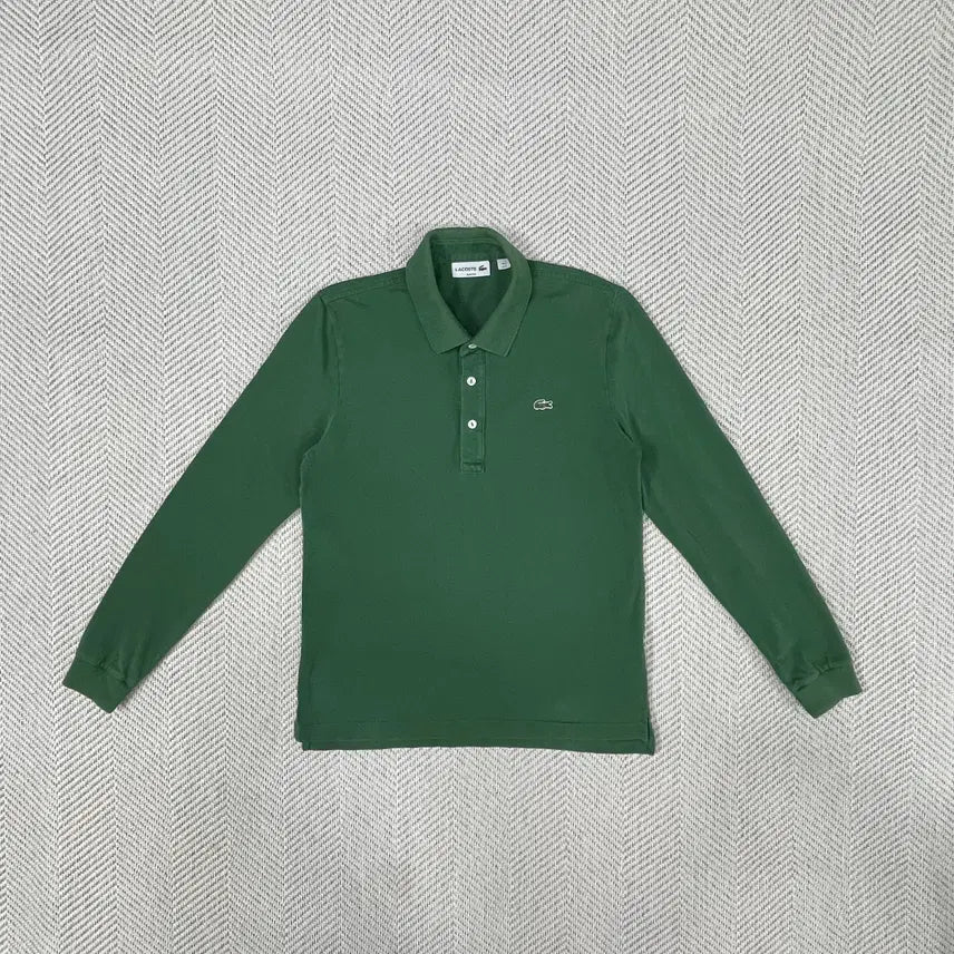 [BUNJANG] Lacoste Logo Slim Fit Long Sleeve Polo Shirt / 라코스테 로고 슬림핏 긴팔 카라 티셔츠