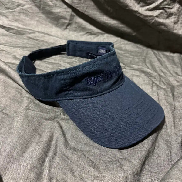 [BUNJANG] Port & Company "Adjust Your Latitude" Navy Embroidered Sun Visor Hat / Port & Company Sun Visor Hat Sz OSFA