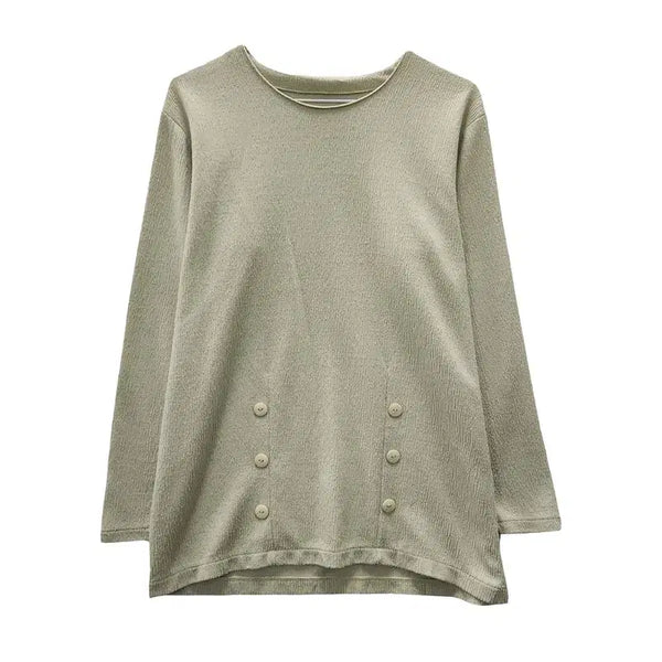 [BUNJANG] Vintage Avant-Garde Multi-Snap Long-Sleeve T-Shirt M / 빈티지 아방가르드 멀티스냅 긴팔티 M