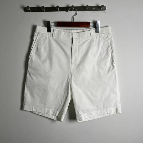 [BUNJANG] TIME Homme Cotton Linen White Half Pants / TIME 타임 옴므 코튼 린넨 화이트 하프 팬츠