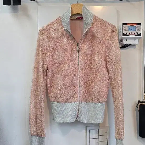 [BUNJANG] EGOIST Glam Floral Full Lace Zip-up Blouson Bomber Jacket / [44~55]에고이스트 글램 플로럴 총레이스 메탈 집업 블루종 봄버 자켓