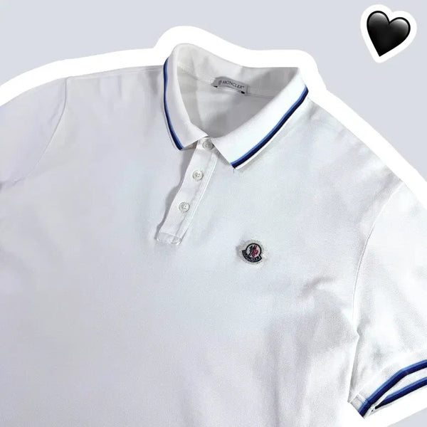 [BUNJANG] Moncler White Short Sleeve Polo T-Shirt XL / 몽클레어 화이트 반팔카라티 (No.70)