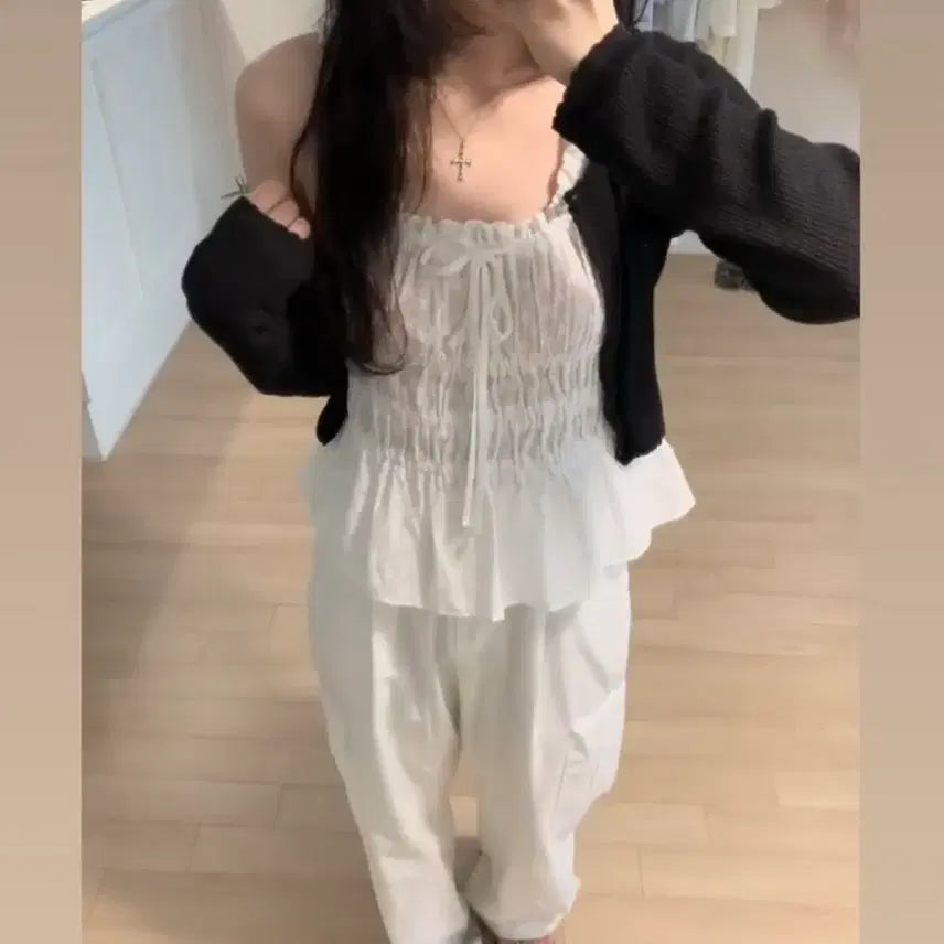 [BUNJANG] Nuance Smoke Ribbon Farms Bustier / 누아누아 스모크리본팜스뷔스티에