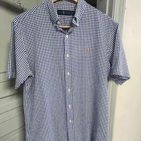 [BUNJANG] Polo Ralph Lauren Men's Check Short Sleeve Shirt Size 105 / 폴로 랄프로렌 체크 반팔 셔츠 남성105