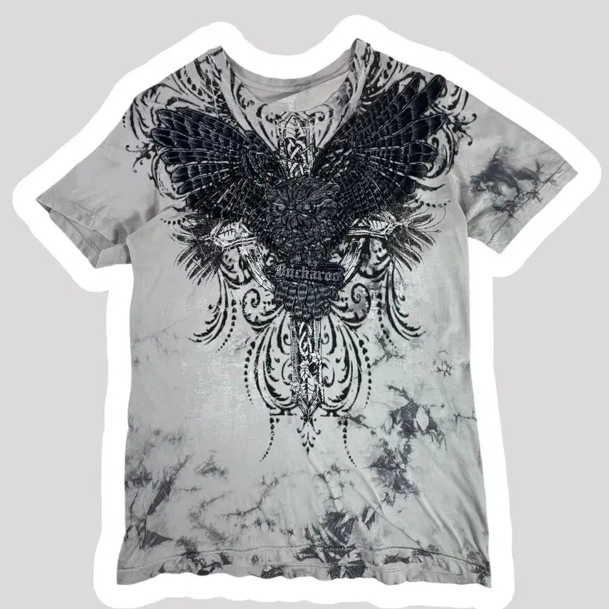 [BUNJANG] Buccheru Vintage Y2K Embroidered Short Sleeve T-Shirt / 버커루 빈티지 y2k 자수 반팔티셔츠 (No.36)