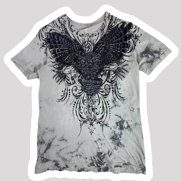 [BUNJANG] Buccheru Vintage Y2K Embroidered Short Sleeve T-Shirt / 버커루 빈티지 y2k 자수 반팔티셔츠 (No.36)