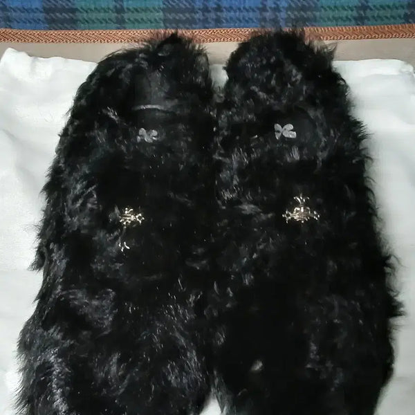 [BUNJANG] Kang Sisters Fur Slippers Black Size 245 / 강자매 퍼 슬리퍼 블랙 245