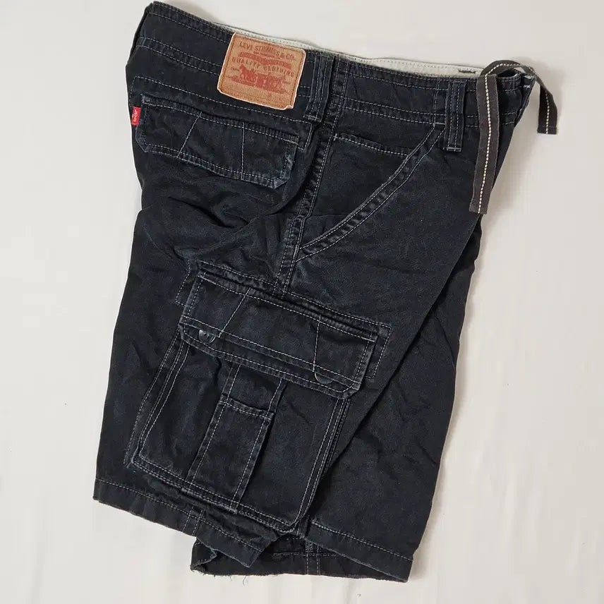 [BUNJANG] Levi's 329 Multi Stitch Cargo Shorts Washed String Vintage / 리바이스 329 멀티 스티치 카고 숏팬츠 워싱 스트링 반바지 빈티지 30