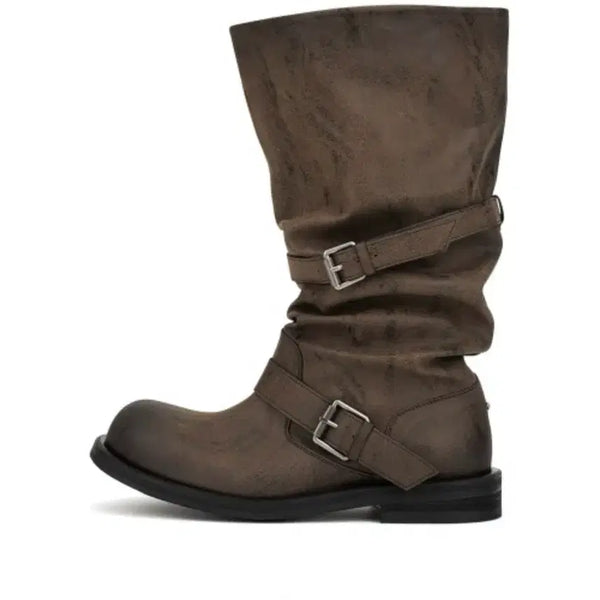 [BUNJANG] Negative Three Slouchy Long Boots "Washed Brown" / 네거티브쓰리 Slouchy Long Boots "Washed Brown"