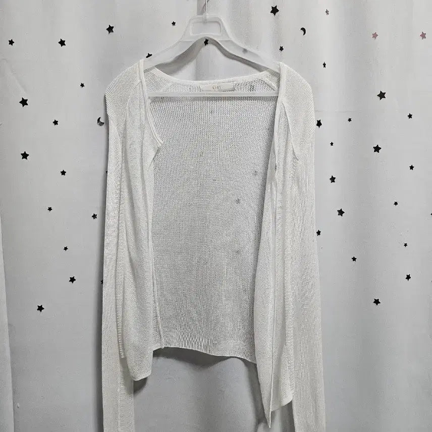 [BUNJANG] LIST White Open Cardigan / 리스트 화이트 오픈형 가디건