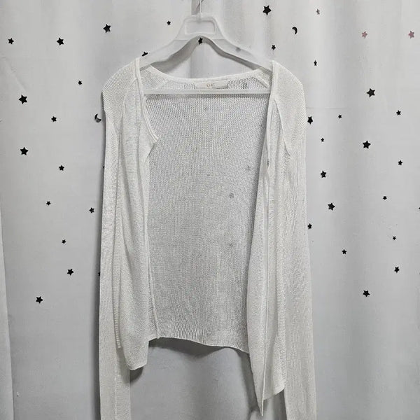 [BUNJANG] LIST White Open Cardigan / 리스트 화이트 오픈형 가디건