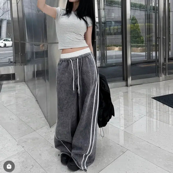 [BUNJANG] Hatsukoshi Tokyo Slim Crop T-Shirt + Washed Pigment Training Pants Set / SET / 하츠코시 도쿄 슬림 크롭티 + 워싱 피그먼트 트레이닝 바지
