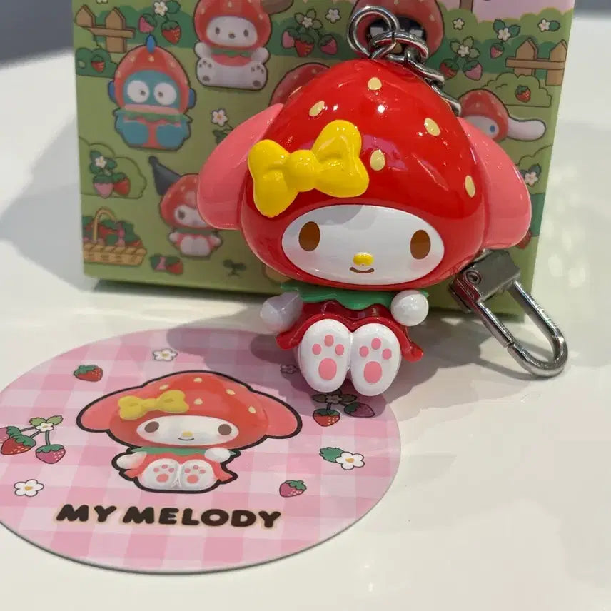[BUNJANG] Sanrio Characters Strawberry Candy Series My Melody Keychain / 산리오 캐릭터즈 딸기 캔디 시리즈  키링 마이멜로디