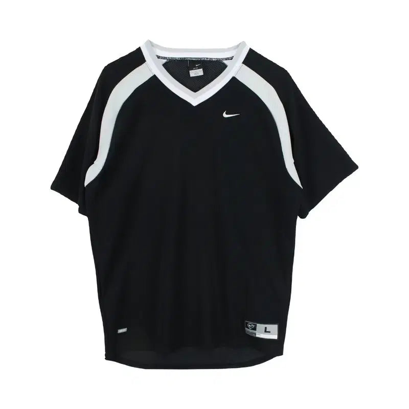[BUNJANG] Nike Men's Polyester V-Neck Baseball Short Sleeve T-Shirt - Size L / 나이키 (MEN - L) 폴리 브이넥 베이스볼 반팔 티셔츠