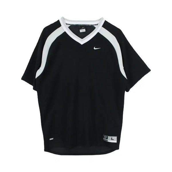 [BUNJANG] Nike Men's Polyester V-Neck Baseball Short Sleeve T-Shirt - Size L / 나이키 (MEN - L) 폴리 브이넥 베이스볼 반팔 티셔츠