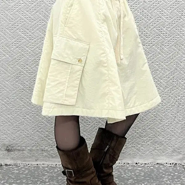 [BUNJANG] Ceater Lovely Padded Balloon Oatmeal Cargo Mini Skirt M / 세터 러블리 패디드 벌룬 오트밀 카고 미니스커트 M C13004