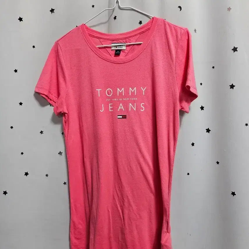 [BUNJANG] Tommy Jeans Pink Logo T-Shirt (L) / 타미진스 반팔티 핑크 L