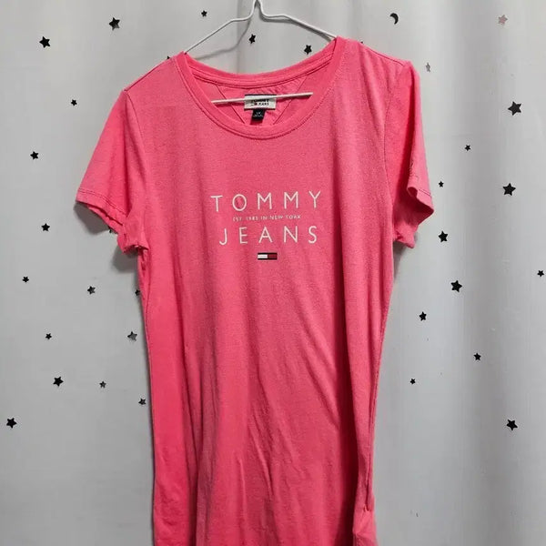 [BUNJANG] Tommy Jeans Pink Logo T-Shirt (L) / 타미진스 반팔티 핑크 L
