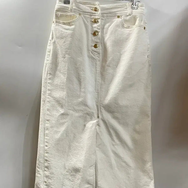 [BUNJANG] MINE White Button Denim Skirt / (61) [마인] 화이트 버튼 데님 스커트 (깔끔한 핏) 2.9
