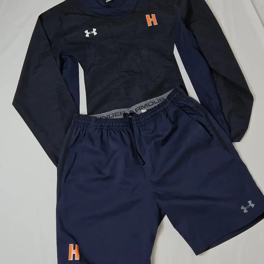 [BUNJANG] Under Armour Hosei University H Football Woven Top & Shorts Set / 언더아머 일본 호세이대학 H 풋볼 우븐 탑 숏팬츠 셋업 세트
