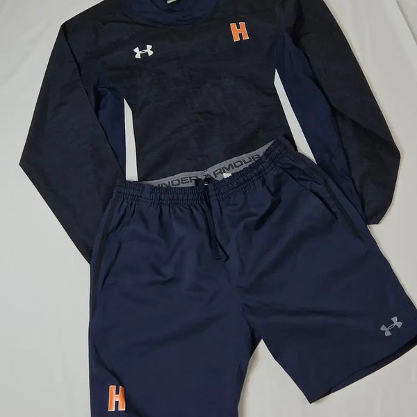 [BUNJANG] Under Armour Hosei University H Football Woven Top & Shorts Set / 언더아머 일본 호세이대학 H 풋볼 우븐 탑 숏팬츠 셋업 세트
