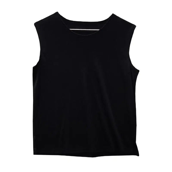 [BUNJANG] Vintage Minimal Casual Black Sleeveless Top M / 빈티지 미니멀 캐주얼 블랙 슬리브리스 나시티 M
