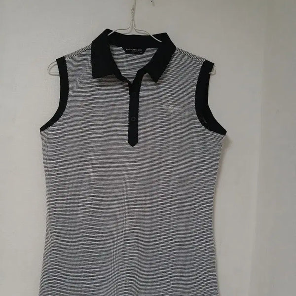 [BUNJANG] Kim Young Joo Golf Sleeveless Collar T-Shirt Black/White Size 95 / 김영주골프 민소매 카라티 블랙/화이트95