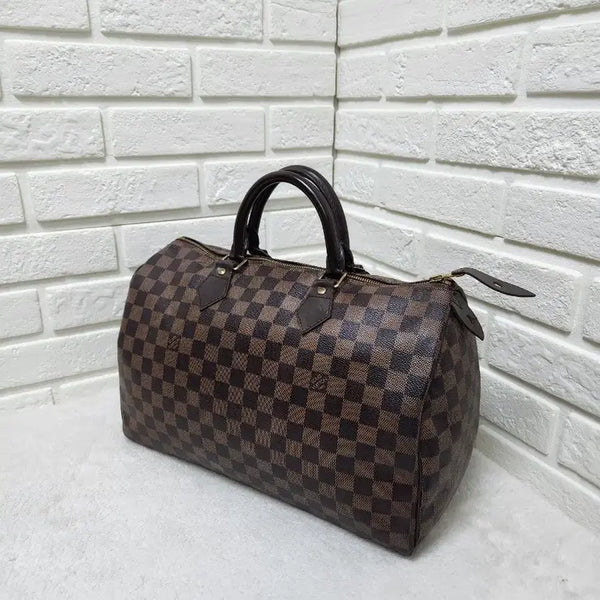 [BUNJANG] Louis Vuitton Damier Ebène Speedy 35 Tote Bag / [정품] 루이비통 다미에 에벤 스피디35