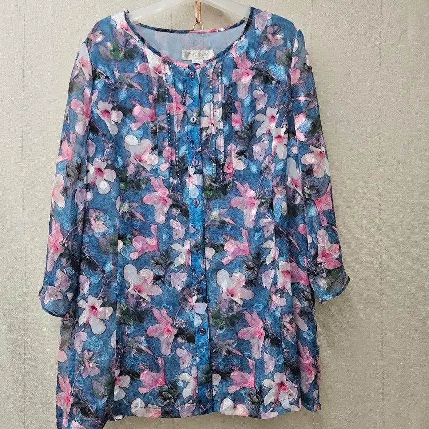 [BUNJANG] Porari Beaded Contrast Blouse Size 100 / 포라리 비즈배색 블라우스 100