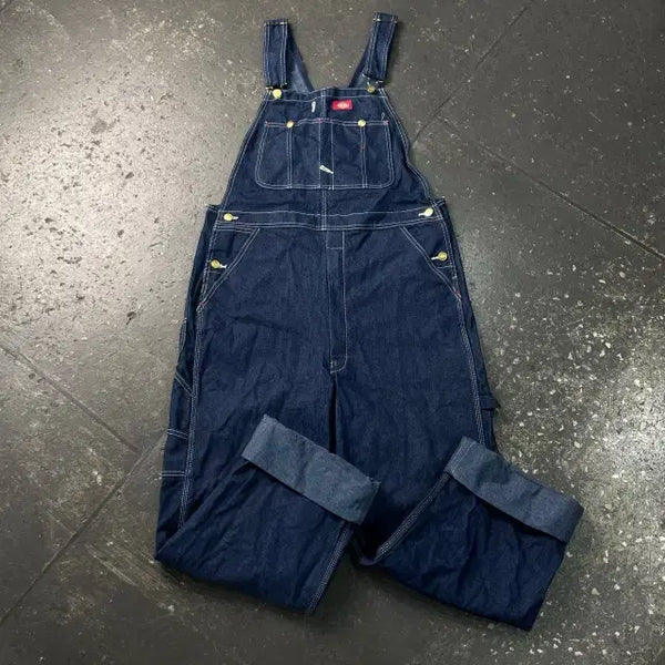 [BUNJANG] Dickies Indigo Denim Bib Overalls / 34 디키즈 BIB 오버롤 인디고 데님