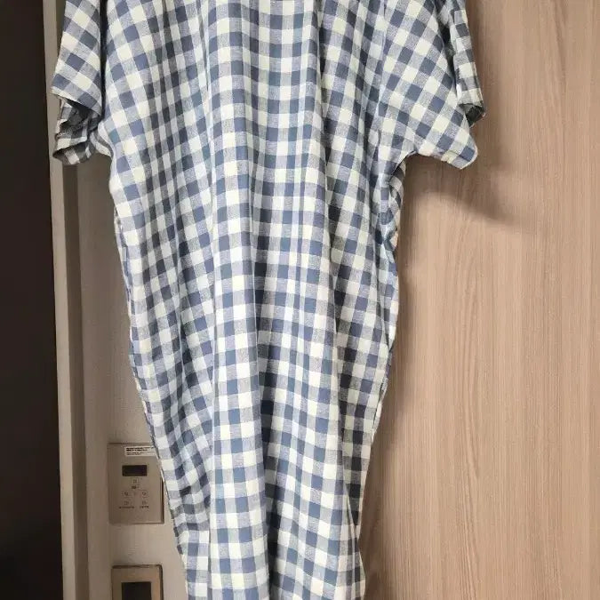 [BUNJANG] Blue Checkered Midi Dress / 체크 무늬 원피스 하늘색