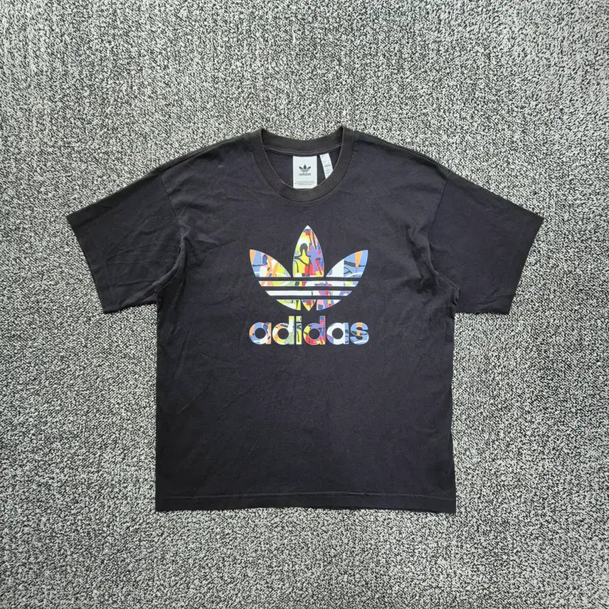 [BUNJANG] Adidas Originals Love United Big Logo Short Sleeve T-Shirt Vintage / 빈티지9. 아디다스 오리지널스 러브유나이트 불꽃 빅로고 반팔티