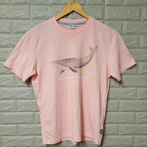 [BUNJANG] National Geographic Pink Whale Short Sleeve T-Shirt / 내셔널지오그래픽 핑크 고래 반팔티
