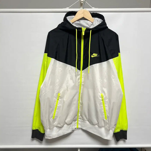 [BUNJANG] Nike Windrunner Woven Jacket White Fluorescent 2XL / [정품/2XL] 나이키 윈드러너 화이트 형광 우븐 바람막이