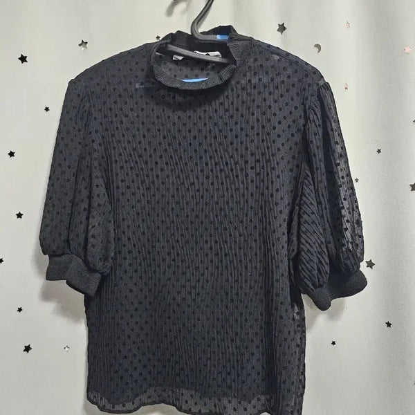 [BUNJANG] Zara Black Polka Dot Ruffle Blouse XS / 자라 블랙 도트 무늬 프릴 블라우스 xs