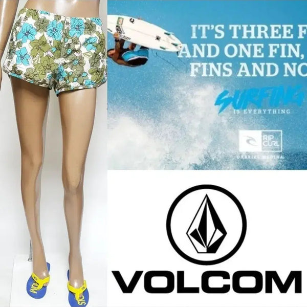 [BUNJANG] Volcom Women's Floral Pattern Short Swim Shorts / 새상품(볼컴)여성숏웨이크바지수영복바지