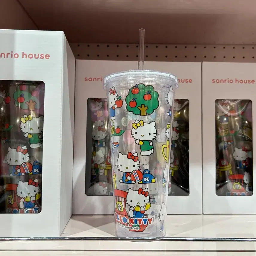 [BUNJANG] Sanrio Hello Kitty Transparent Tumbler / 일본수입 sanriohouse 헬로키티투명텀블러 산리오하우스키티물병