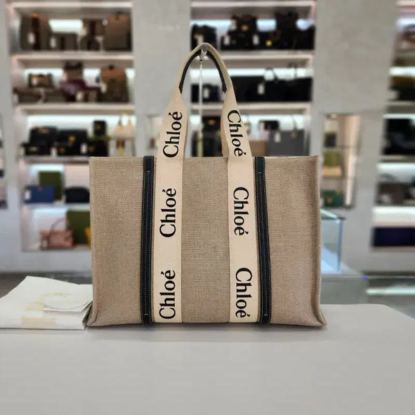 [BUNJANG] Chloé Woody Large Tote Bag / 끌로에 우디 라지 토트백 CHC22AS382