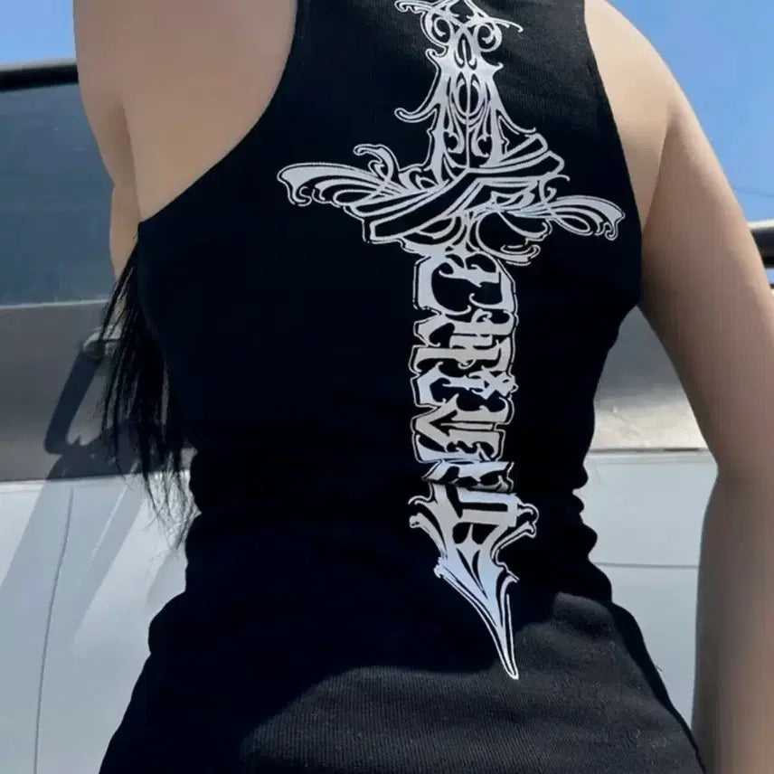 [BUNJANG] Cross Strap Sleeveless Dress / 십자가 나시 원피스