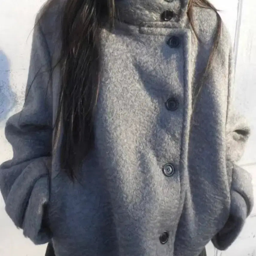 [BUNJANG] Wool Blend Winter Coat - Grey / 울 혼방 겨울 코트 그레이