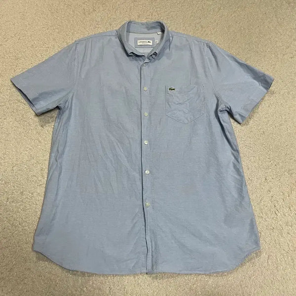 [BUNJANG] Lacoste Short Sleeve Shirt Sky Blue / 라코스테 반팔 셔츠 하늘색