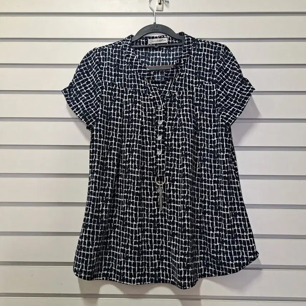 [BUNJANG] Cocotiere Navy Embellished Blouse Size 55 / 코코티에 네이비 장식 블라우스 55 옷장꾸미기