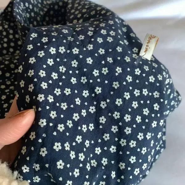 [BUNJANG] Denim Flower Pattern Shirt / 데님 플라워 패턴 셔츠
