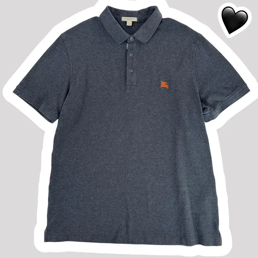 [BUNJANG] Burberry Charcoal Grey Short Sleeve Polo Shirt XL / 정품 버버리 차콜 그레이 반팔카라티 (No.68)