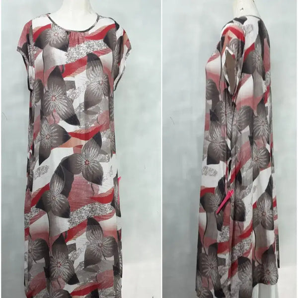 [BUNJANG] Sandeulbaram Linen Blend Short Sleeve Dress / 산들바람/인견원피스 / 반소매디쟌/통통77까지/기장98
